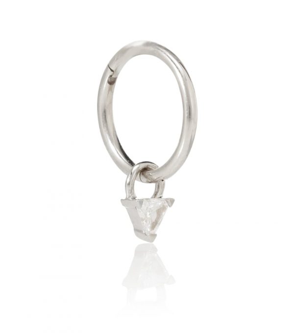 18kt white gold single earring with diamond