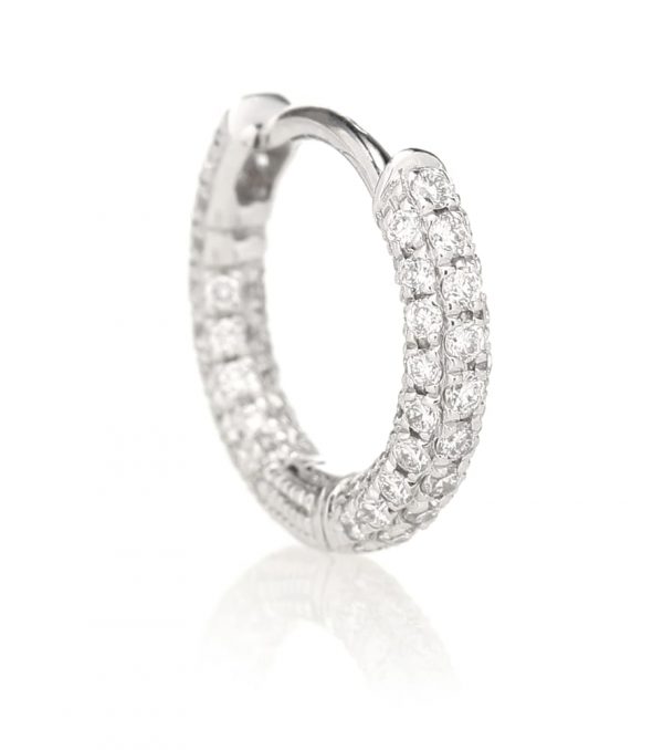 18kt white-gold single earring with diamonds