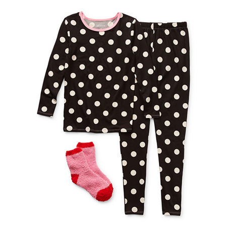 Arizona Little & Big Girls 2-pc. Pant Pajama Set, 4 , Black