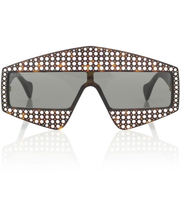 Embellished rectangular sunglasses