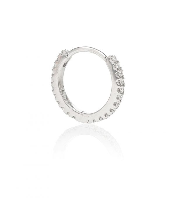 Eternity 18kt white gold single earring with diamonds