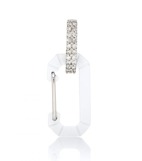 Exclusive to Mytheresa - Chiara Small 18kt gold and silver single earring with diamonds