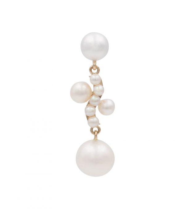 Petite Ocean Perle 14kt gold single earring with pearls