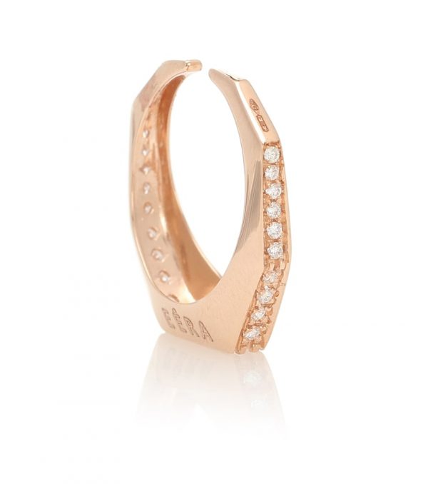 Sabrina 18kt rose gold ear cuff with white diamonds