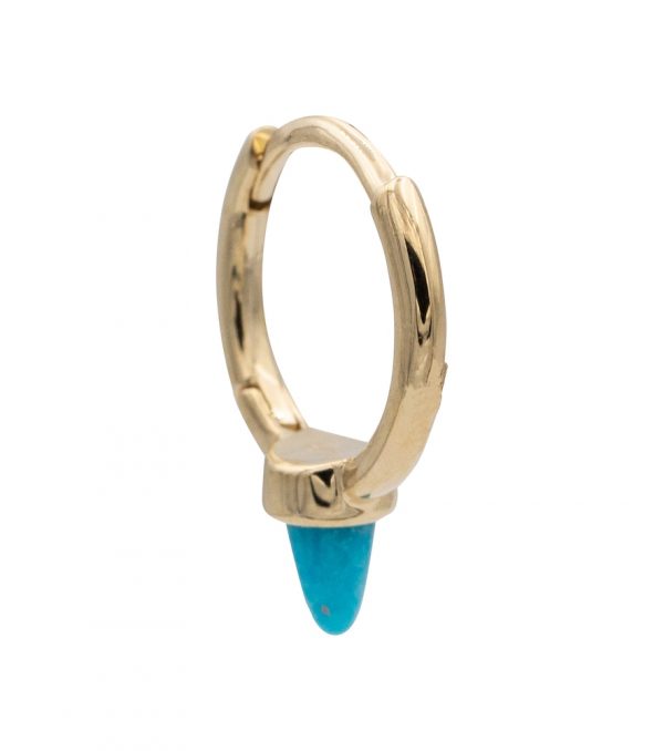 14kt gold and turquoise single earring
