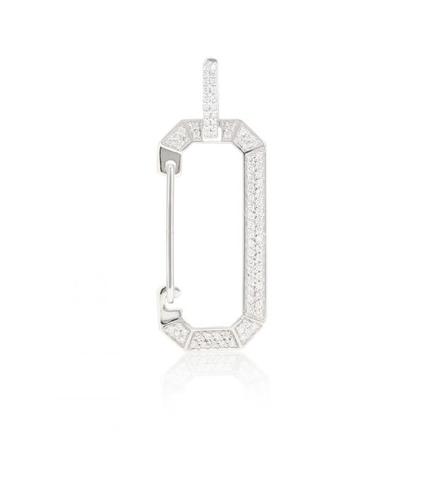 Chiara 18kt white gold single earring with diamonds