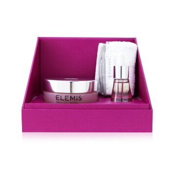 ElemisPro-Collagen Rose Duet: Rose Cleansing Balm 100g+ Rose Facial Oil 15ml+ Luxury Cleansing Cloth 3pcs