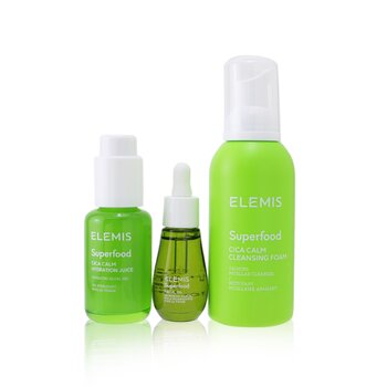 ElemisSuperfood Superstars Set: CICA Calm Cleansing Foam 180ml+ CICA Calm Hydration Juice 50ml+ Facial Oil 15m 3pcs