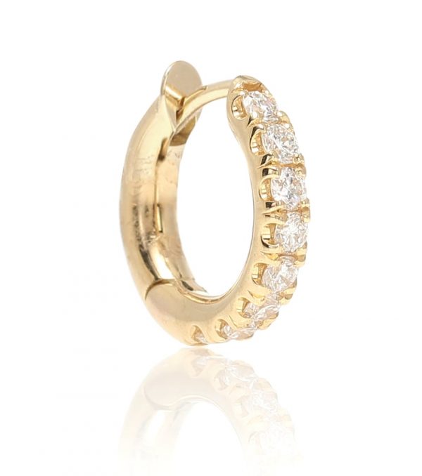 Mini Micro Hoop Pavé 18kt gold and diamond earring