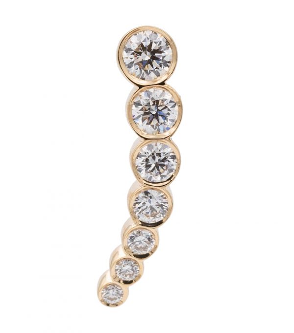 Petite Croissant de Lune 18kt gold single earring with diamonds