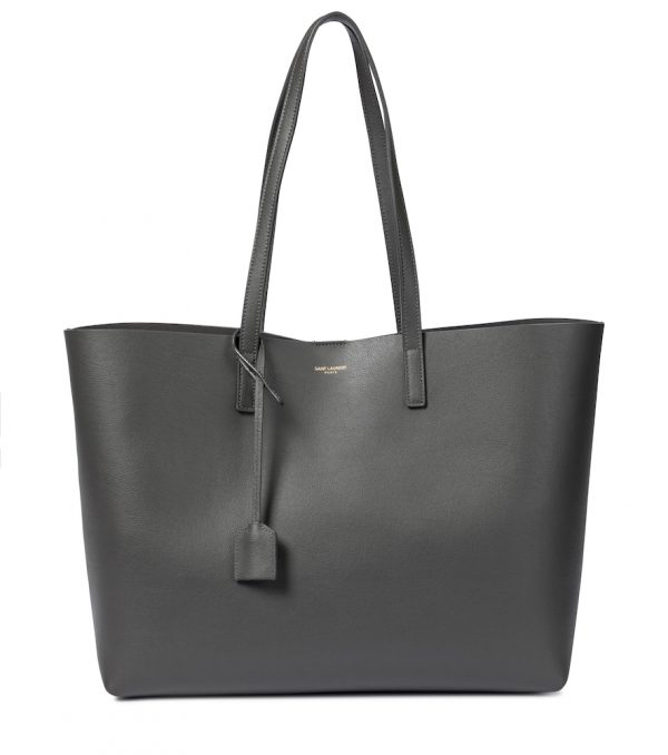 Shopping E/W leather tote