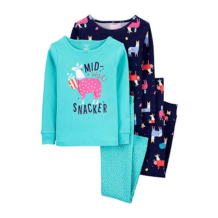 Carter's Little & Big Girls 4-pc. Pajama Set, 6 , Blue