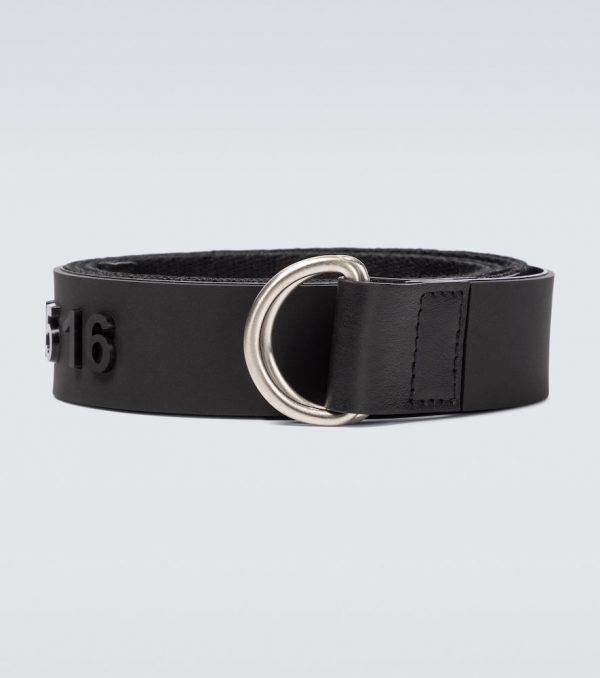 Leather logo belt