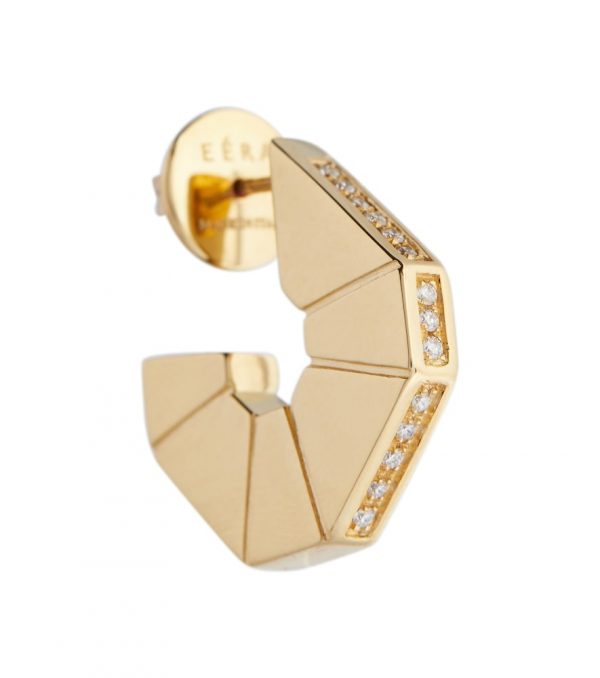 Carey 18kt gold single earring with diamonds