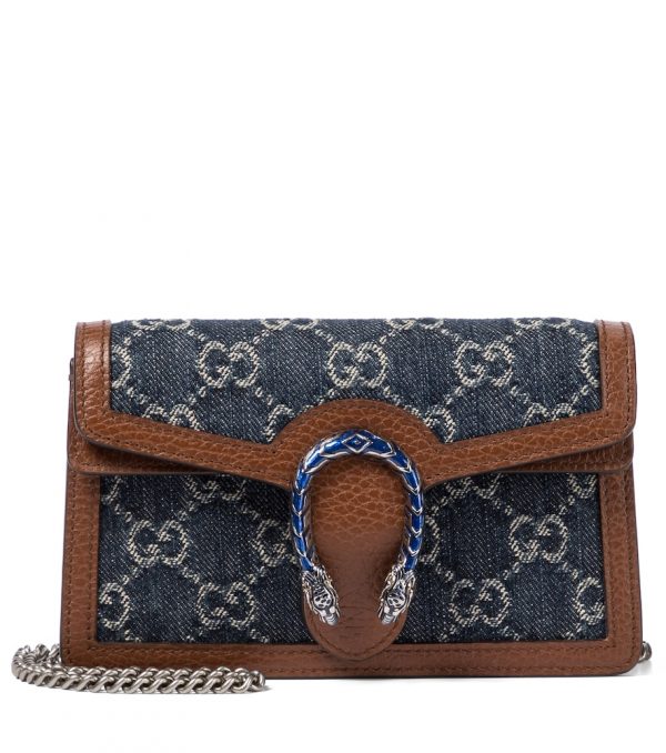 Dionysus Super Mini denim crossbody bag