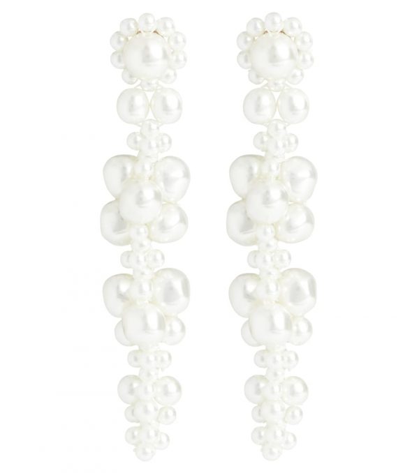 Embellished faux-pearl earrings