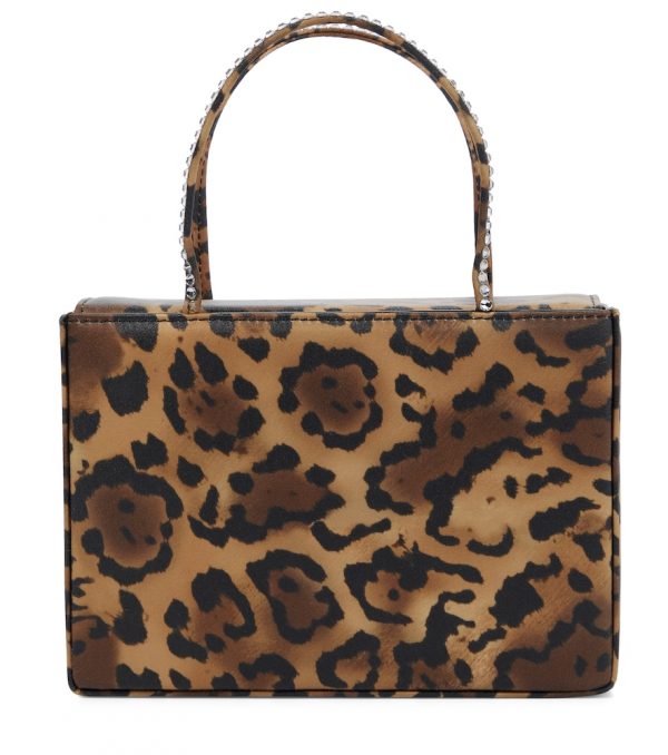 Gilda embellished leopard-print satin tote