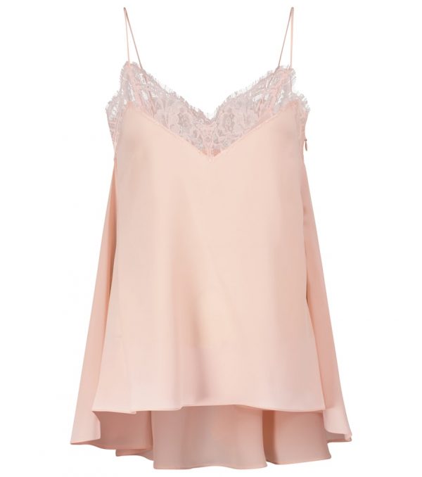 Lace-trimmed silk camisole