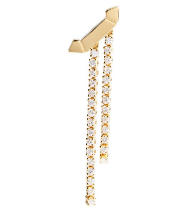 Paris 18kt gold single earring with diamonds