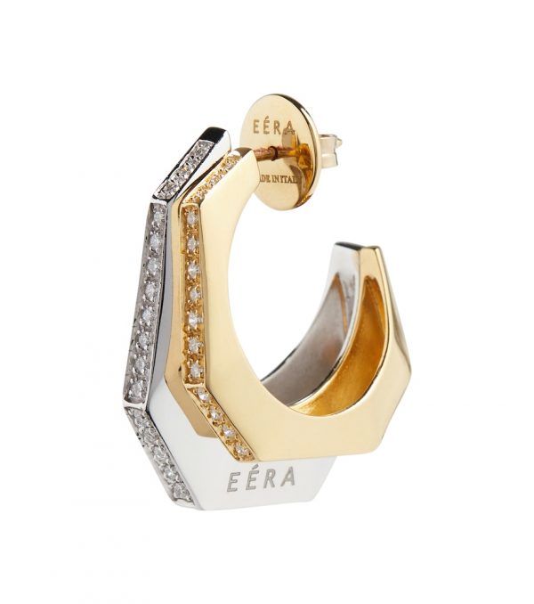 Sabrina 18kt gold single earring with diamonds