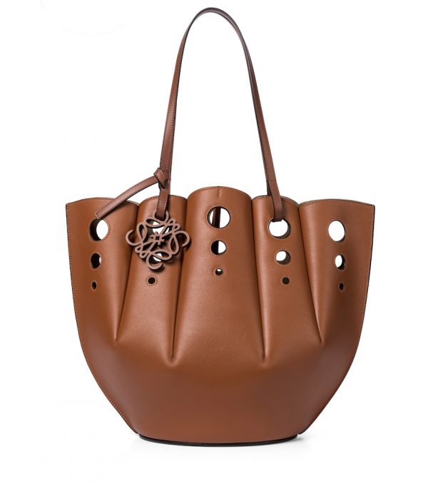 Shell leather tote