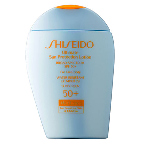 Shiseido Ultimate Sun Protection Lotion Broad Spectrum SPF 50+ WetForce for Sensitive Skin & Children, One Size