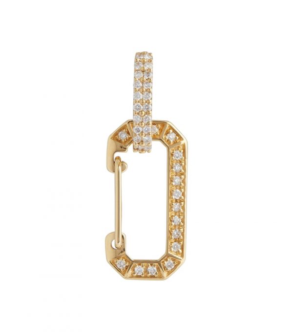 Small Chiara 18kt gold single earring with diamonds