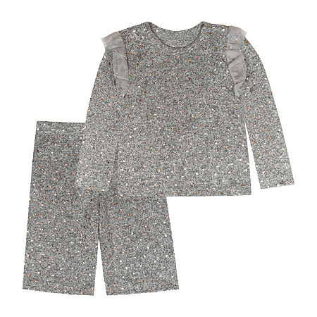 Young Hearts Toddler Girls 2-pc. Pajama Set, 4t , Gray