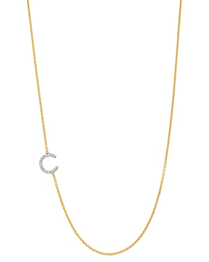 Zoe Lev 14K Yellow Gold Diamond Asymmetric Initial Necklace, 18