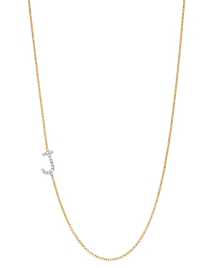 Zoe Lev 14K Yellow Gold Diamond Asymmetric Initial Necklace, 18