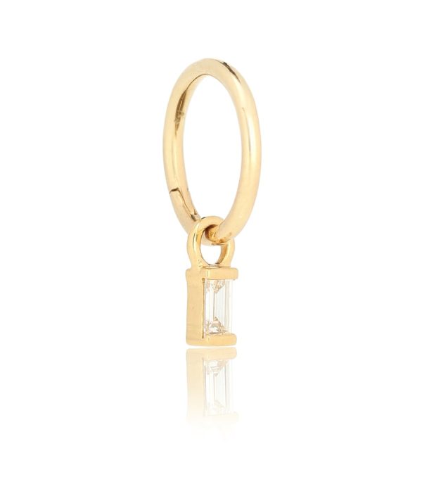 18kt gold hoop earring with diamond