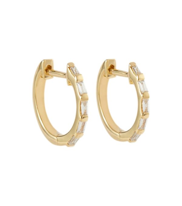 18kt yellow gold hoop earrings with diamonds