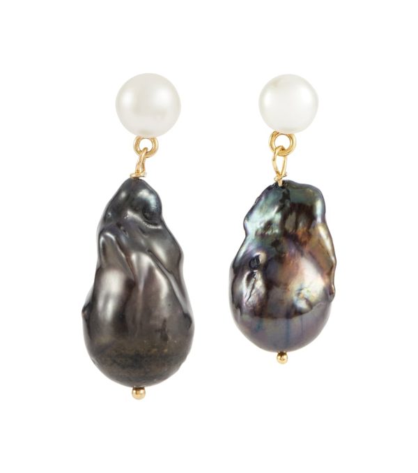 24kt gold plated drop earrings with pearls