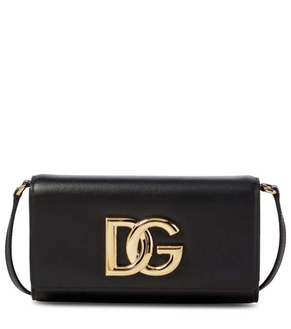 3.5 logo leather clutch