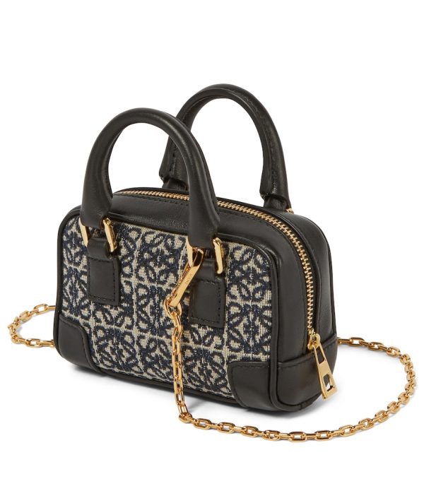 Amazona Nano jacquard and leather tote