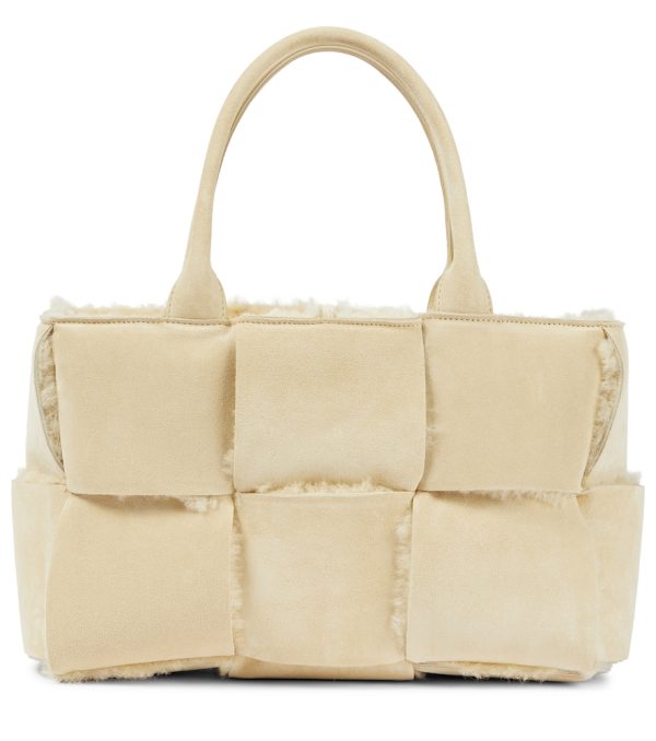 Arco Small suede and shearling tote