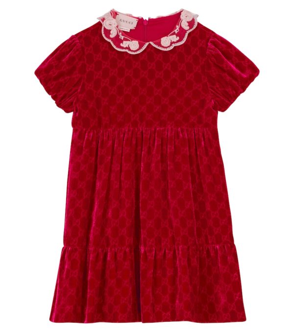 Baby GG jacquard velvet dress