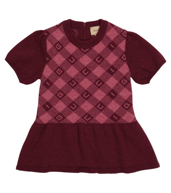 Baby GG wool jacquard dress