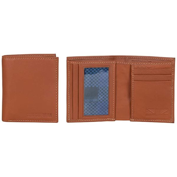 Ben Sherman Men's Manchester Slim Bifold Full-Grain Leather RFID Minimalist Gift Box Wallet