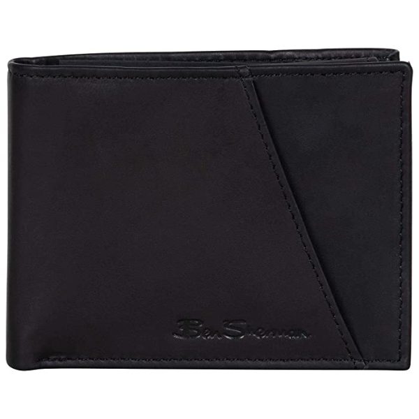 Ben Sherman Men's Manchester Slim Bifold Full-Grain Leather RFID Minimalist Gift Box Wallet