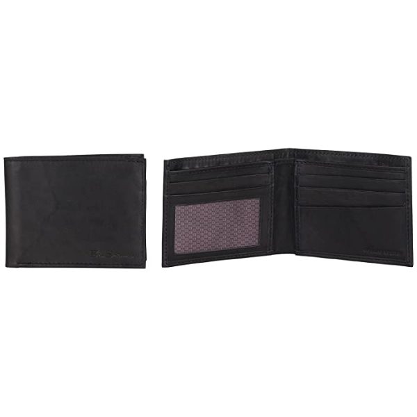 Ben Sherman Men's Manchester Slim Bifold Full-Grain Leather RFID Minimalist Gift Box Wallet