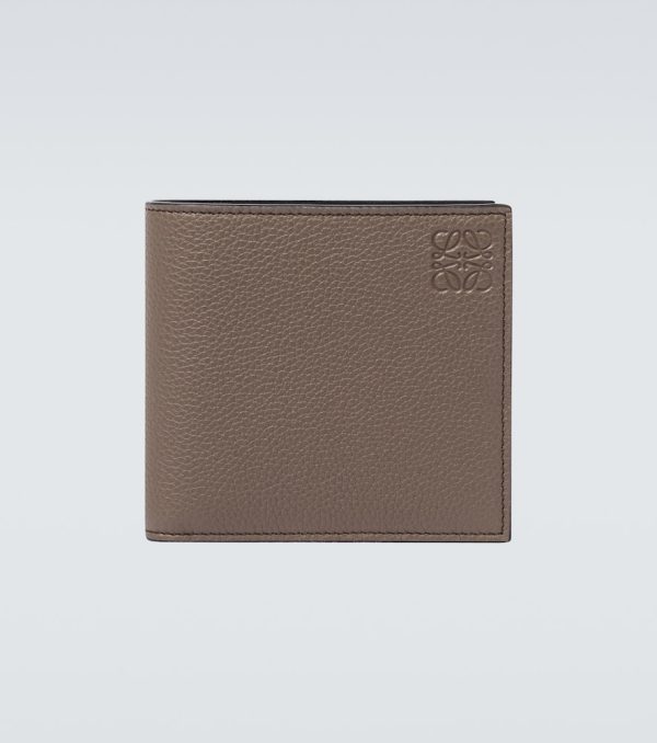 Bifold grained leather wallet