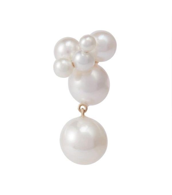 Bisou Perle 14kt yellow gold single earring with pearls