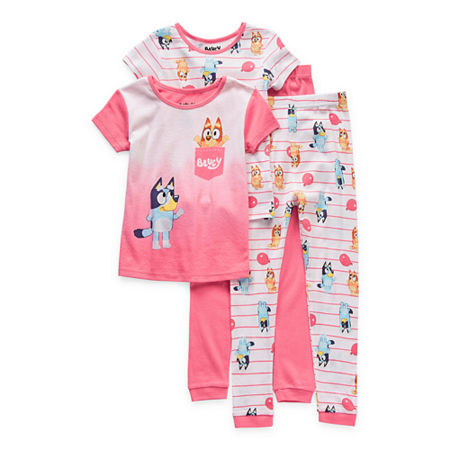Bluey Little & Big Girls 4-pc. Pajama Set, 4 , Pink
