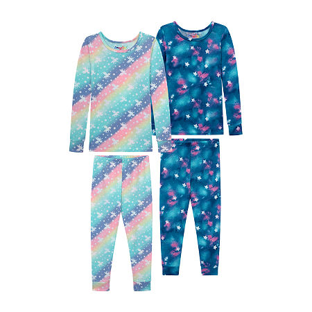 Btween Little & Big Girls 4-pc. Pajama Set, 4 , Blue