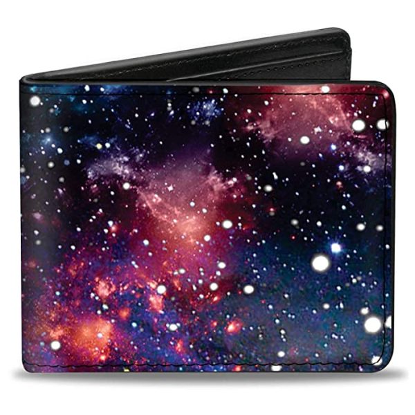 Buckle-Down Mens Buckle-down Pu Bifold - Space Dust Collage Bi Fold Wallet, Multicolor, 4.0 x 3.5 US