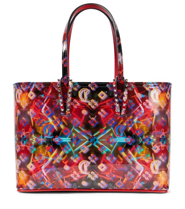Cabata Small printed patent leather tote