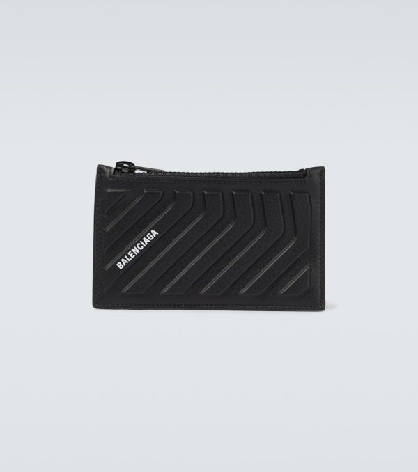 Car grained leather wallet