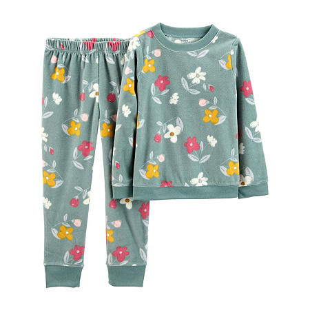 Carter's Little & Big Girls 2-pc. Pant Pajama Set, 4 , Green