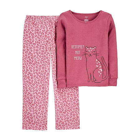 Carter's Little & Big Girls 2-pc. Pant Pajama Set, 4 , Pink